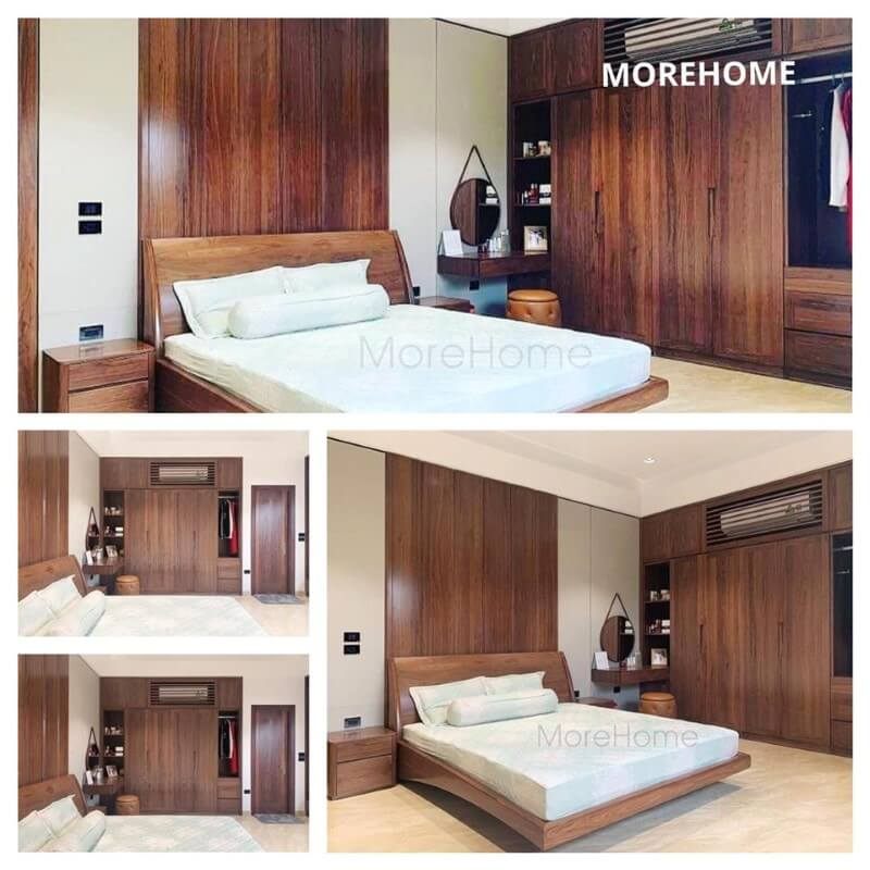 Gợi ý mẫu giường ngủ gỗ óc chó hà nội đẹp cho các căn hộ chung cư, biệt thự, nhà phố...