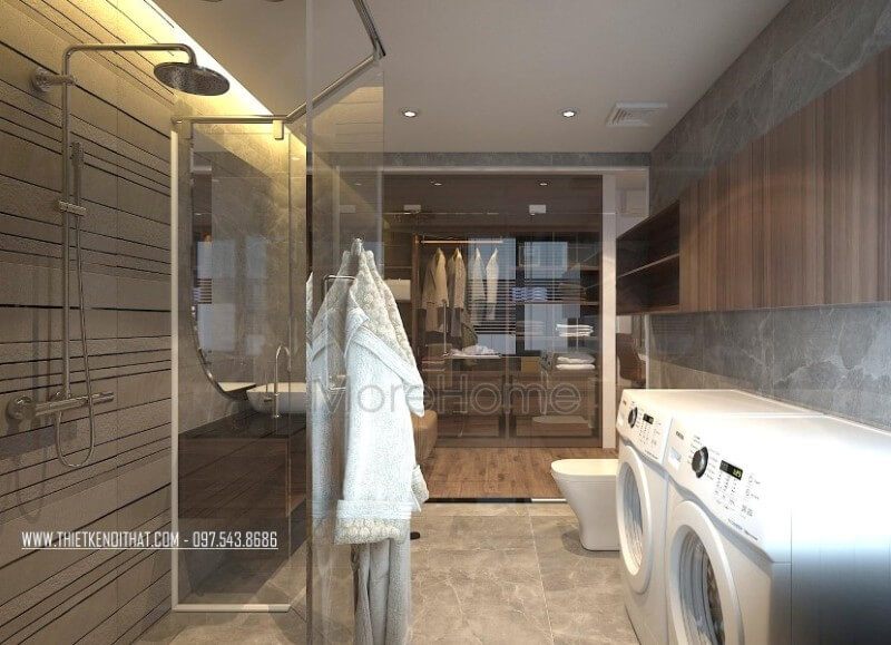 Thiết kế nội thất phòng tắm, nhà vệ sinh phong cách hiện đại, trẻ trung mà không kém phàn sang trọng